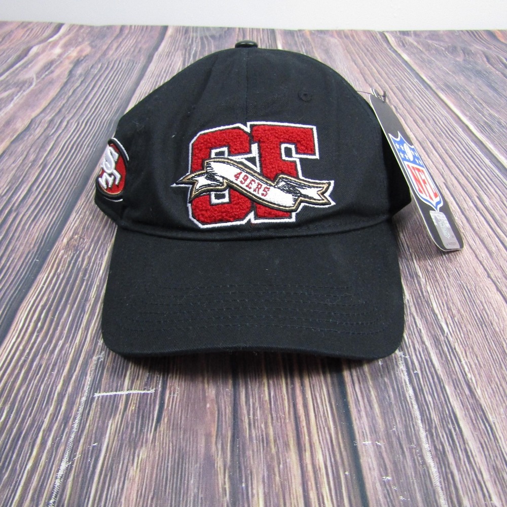 San Francisco 49ers Hat Cap Strap Back‎ Mens One Size Black NFL Football Patches